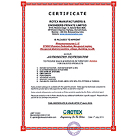 Новый сертификат представителя ROTEX